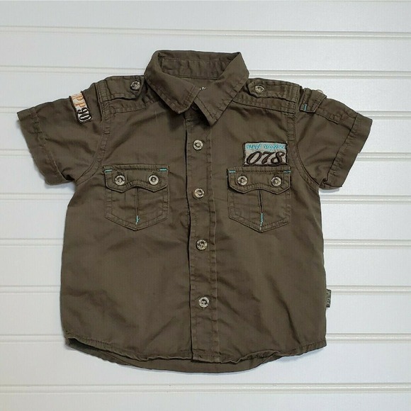 Pumpkin Patch Button Up Short Sleeve Shirt - Picture 1 of 4